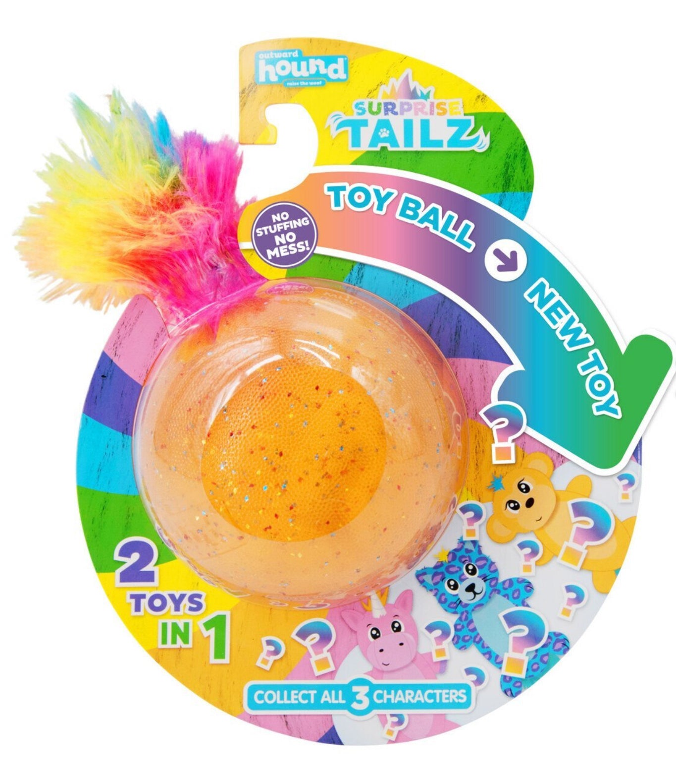 Outward Hound Surprise Tailz 2-in-1 Ball + Plush Toy