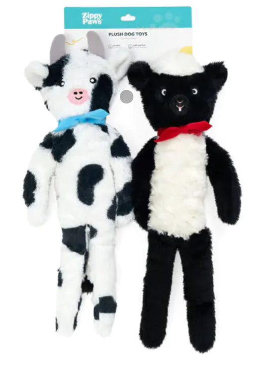 Zippy Paws Fluffy Pelts - Sheep and Cow