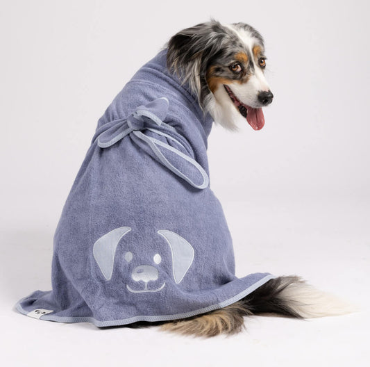 Snoot Style Splish Splash Dog Drying Coat - Stonewash Blue