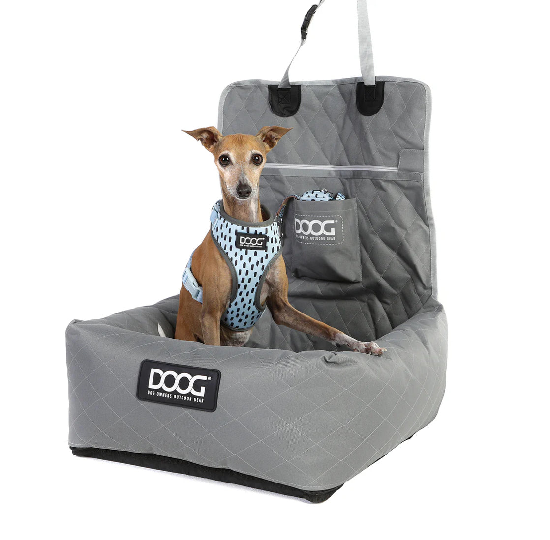 DOOG Pet Car Seat Grey 19.5" x 19.6" x 14"