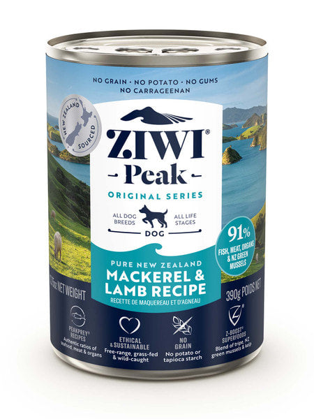 Ziwi Peak Canned Dog Food Mackeral + Lamb