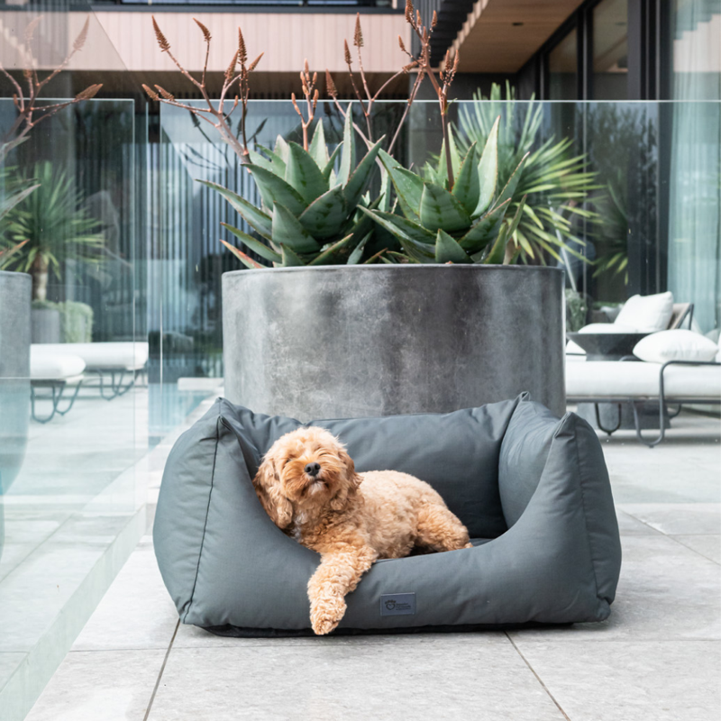 Superior Pets High Side Hideout Ortho Dog Bed Ripstop Jungle Grey