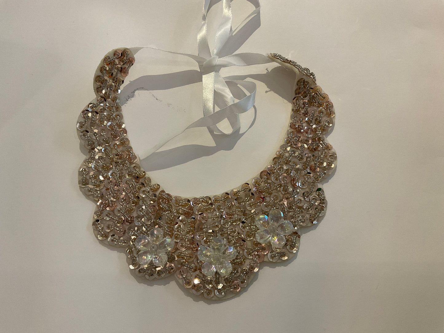Rose Gold Sequin Flower Lapel