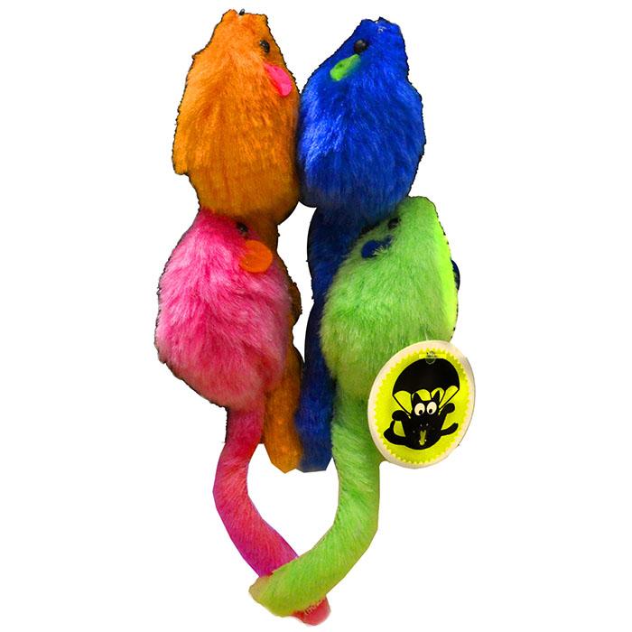 Scream Multi Coloured Mice Cat Toy 4pk