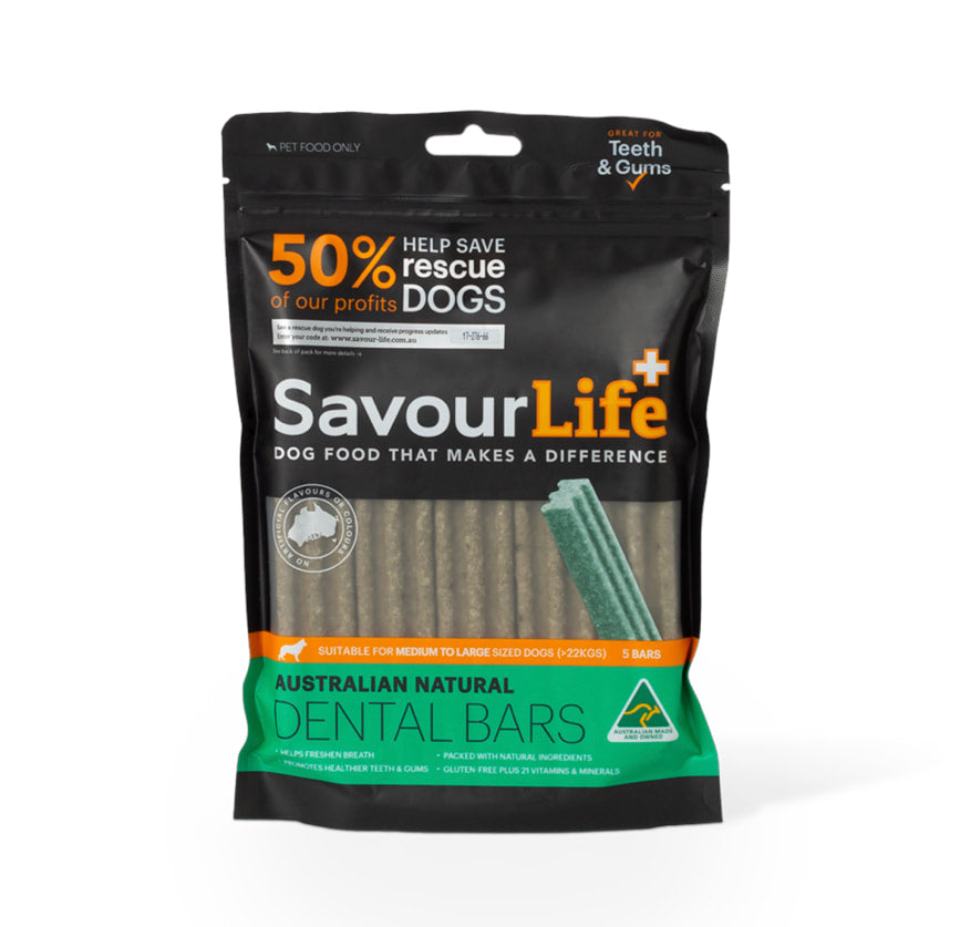 SAVOURLIFE Australian Natural Dental Bars MED/LARGE 5 BARS