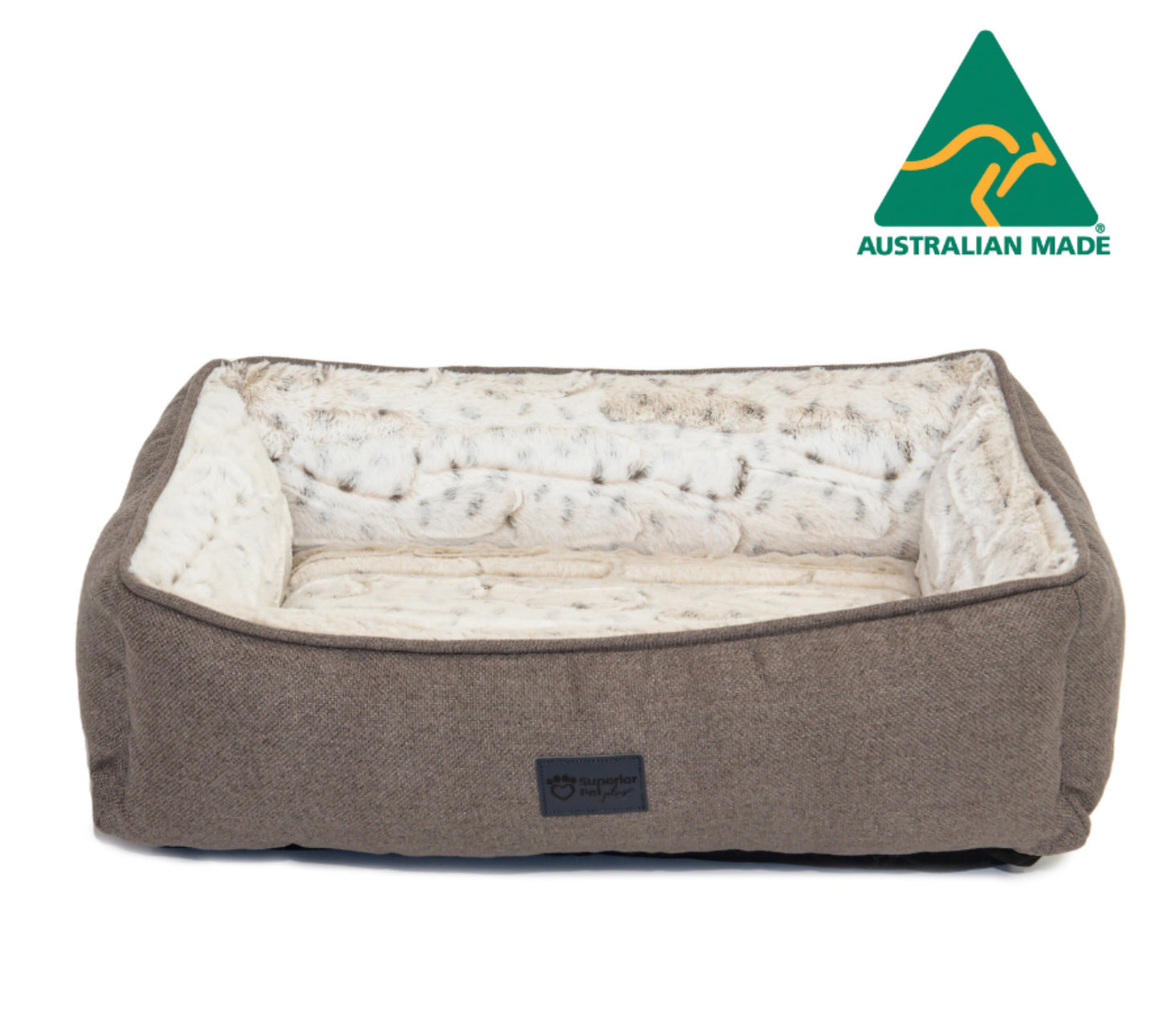 Superior Pets Dog Lounger Light Brindle Faux Fur