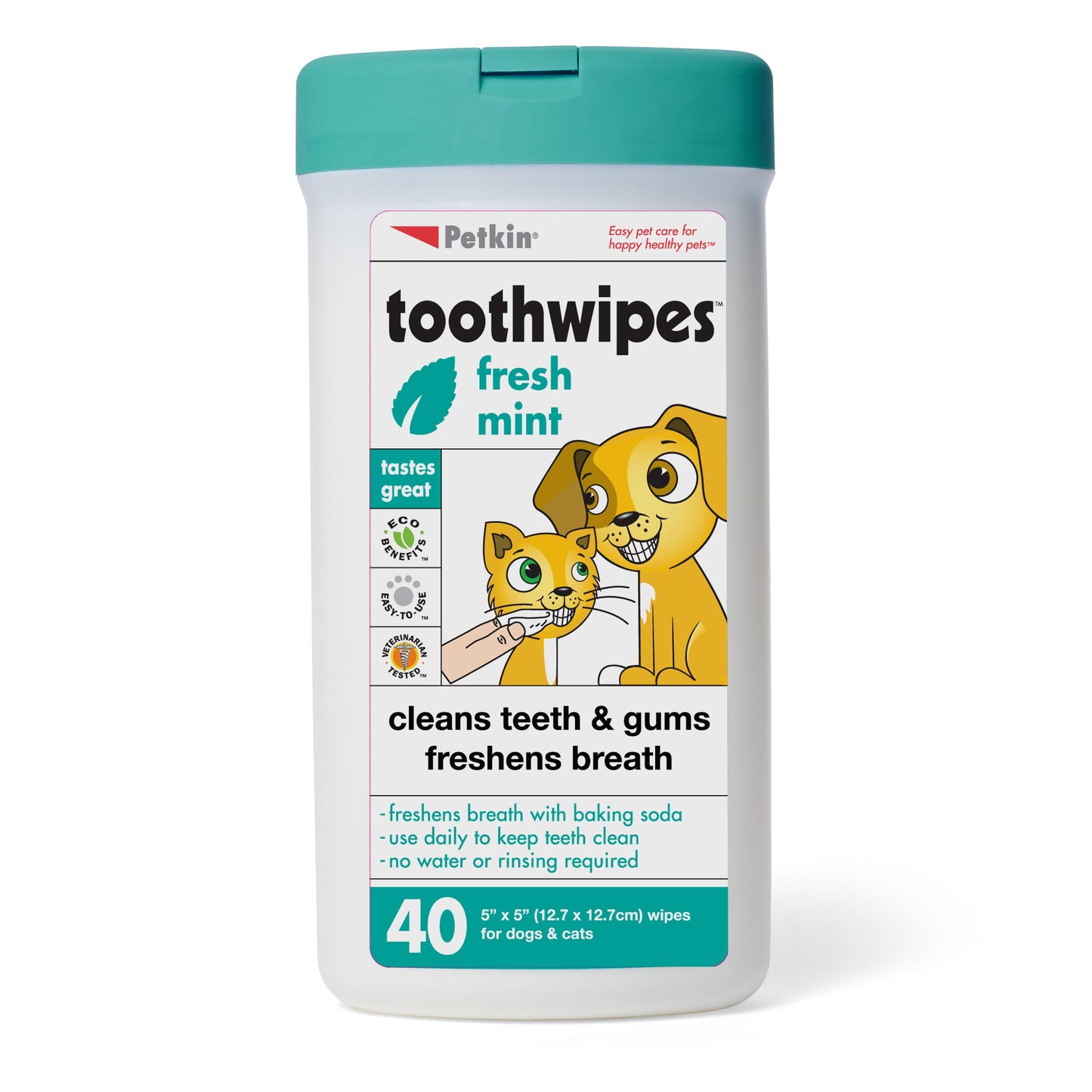 Petkin Tooth Wipes 40pk