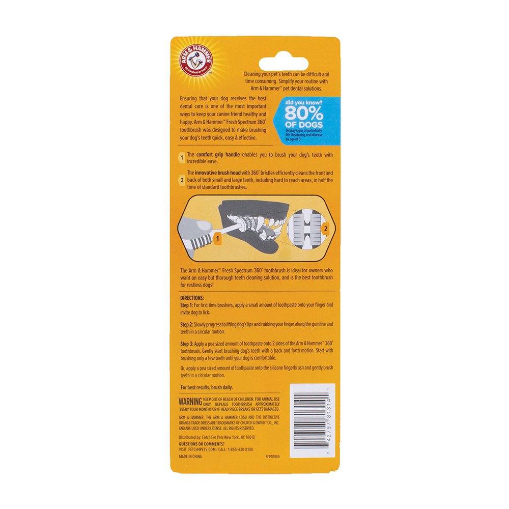 Arm & Hammer Fresh Spectrum 360 Degree Dog Toothbrush Small