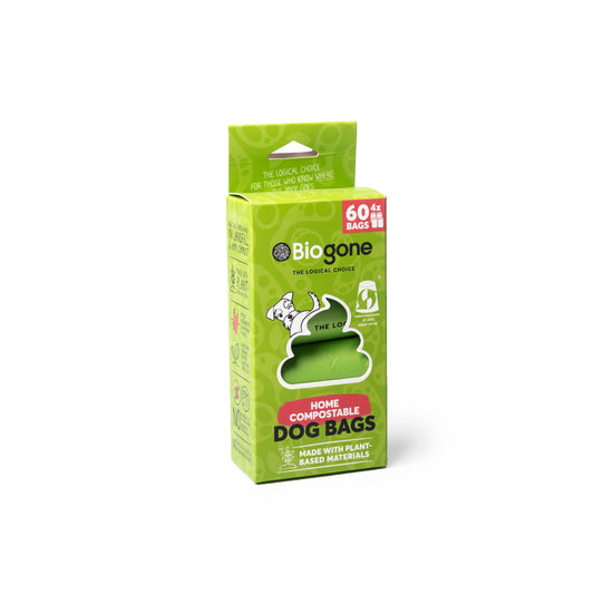 Bio-Gone Biodegradable Home Compostable Dog + Cat Poo Bags 4 Rolls\60bags