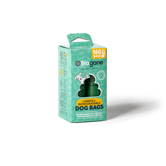 Biogone Biodegradable Dog + Cat Poo Bags - 8 Rolls/160 Bags