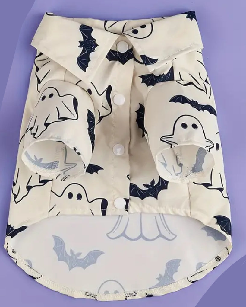 Halloween Costume - Ghost + Bat White Shirt