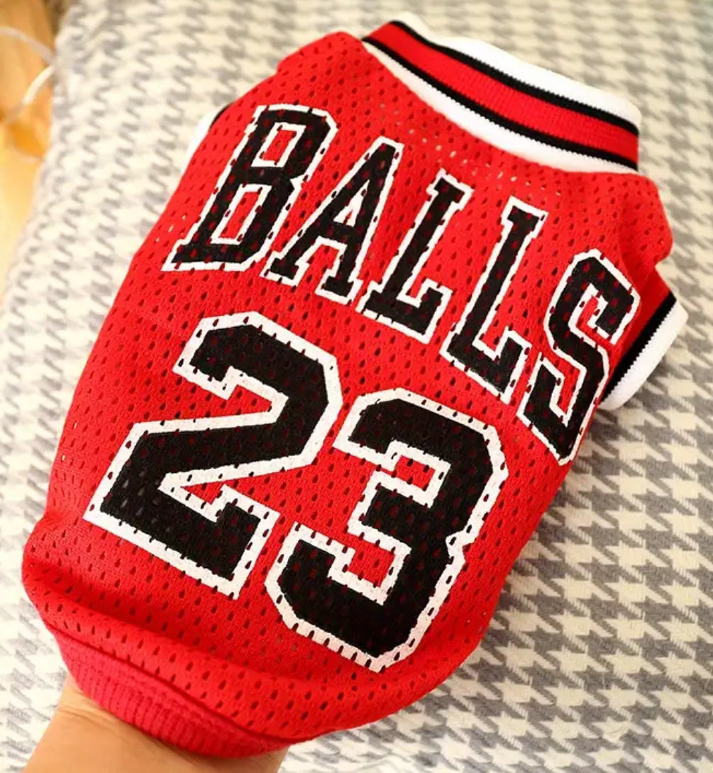 B+T Pets Fashion - Bball Balls 23 RED