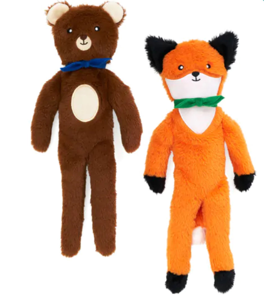 Zippy Paws Fluffy Peltz - Bear + Fox