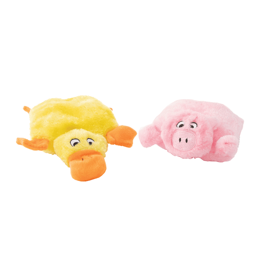 Zippy Paws Fluffy Pelts - Chicken + Pig