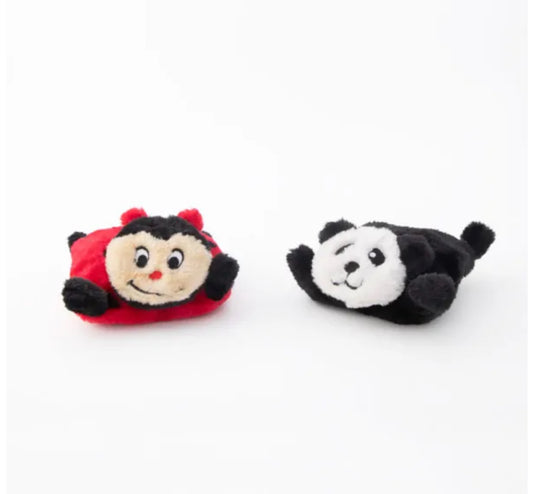 Zippy Paws Squeakie Pads - Ladybug + Panda