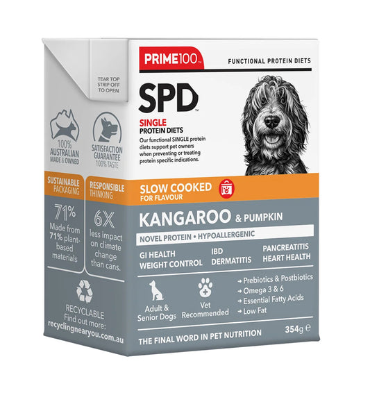 Prime 100 SPD Slow Cooked Kangaroo + Pumpkin 354g