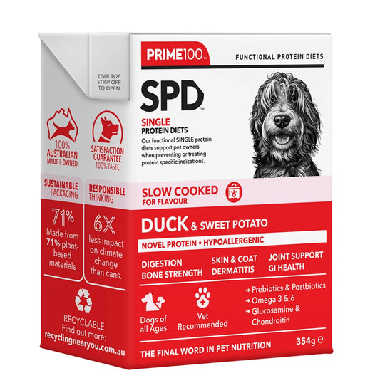 Prime 100 SPD Slow Cooked Duck + Sweet Potato 354g