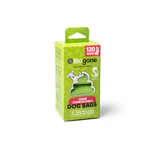 Biogone Biodegradeable Home Compostable Dog Waste Bacs 8rolls/120bags