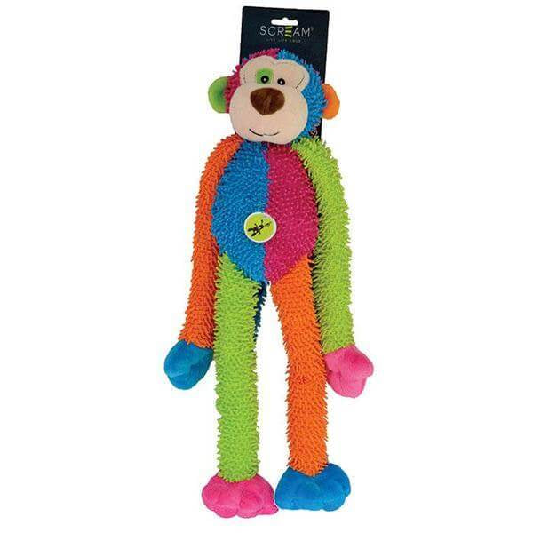 Multi Coloured 43cm Soft Plush Crew Monkey Toy for Dogs & Puppies by Scream