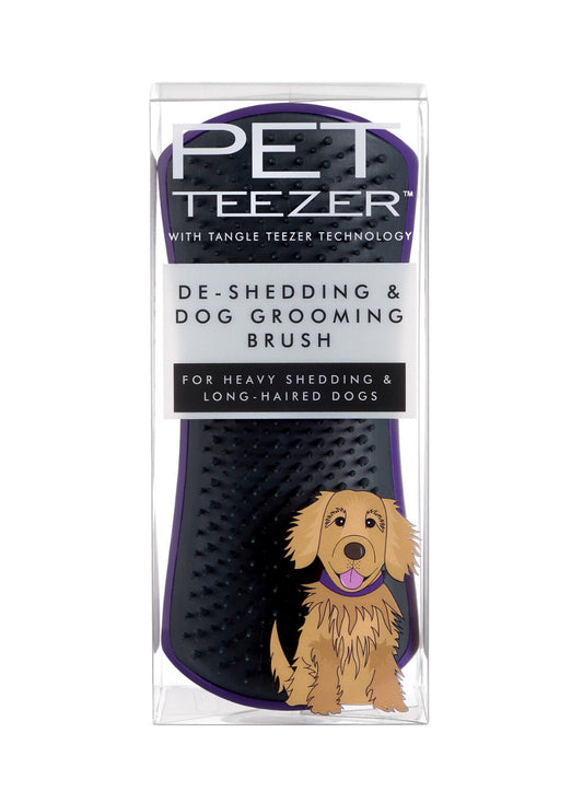 Pet Teezer De-Shedding + Dog Grooming Brush for Heavy Shedding + Long Haired Dogs