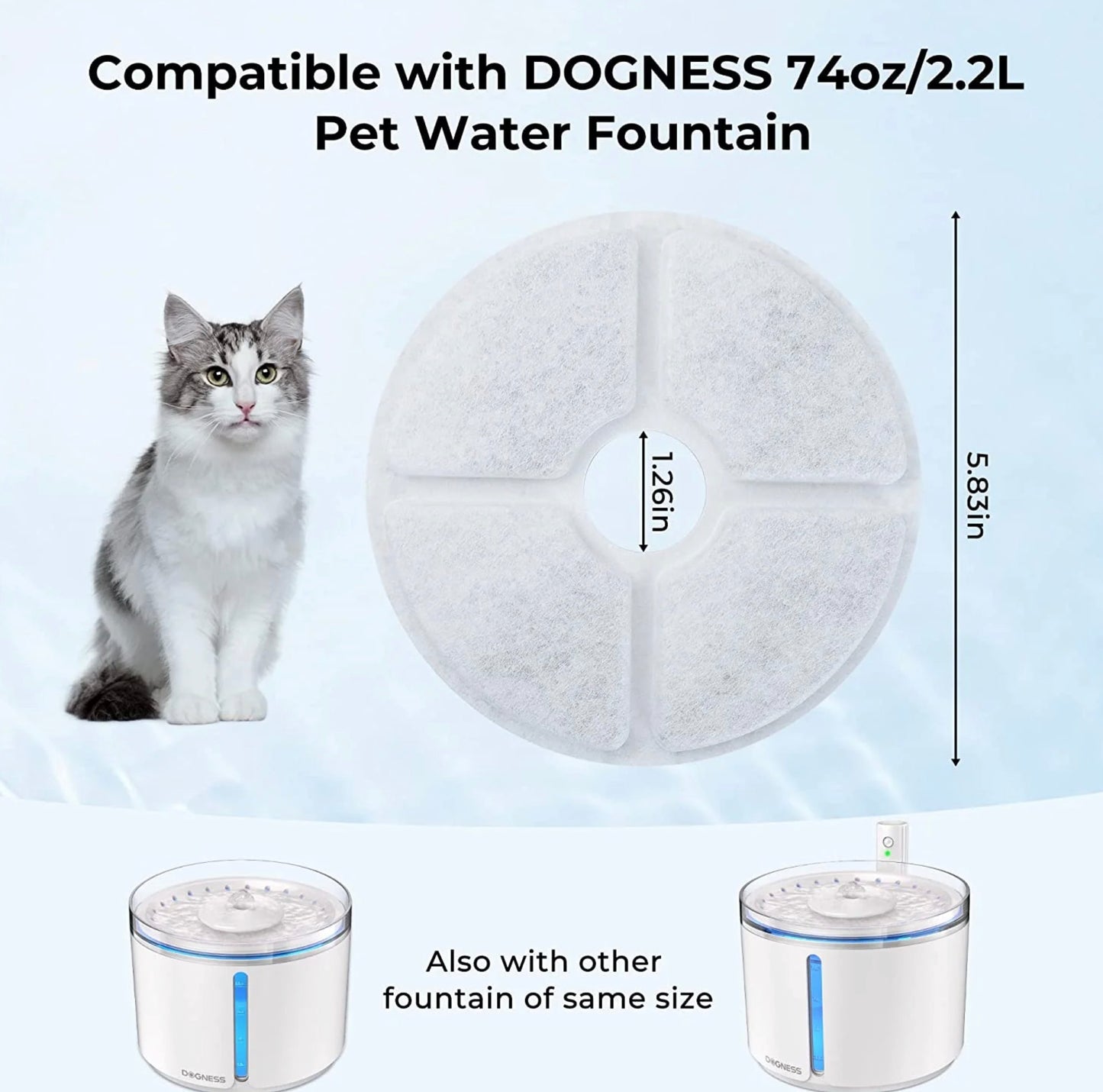 Dogness Water Fountain Filters 3pk D08