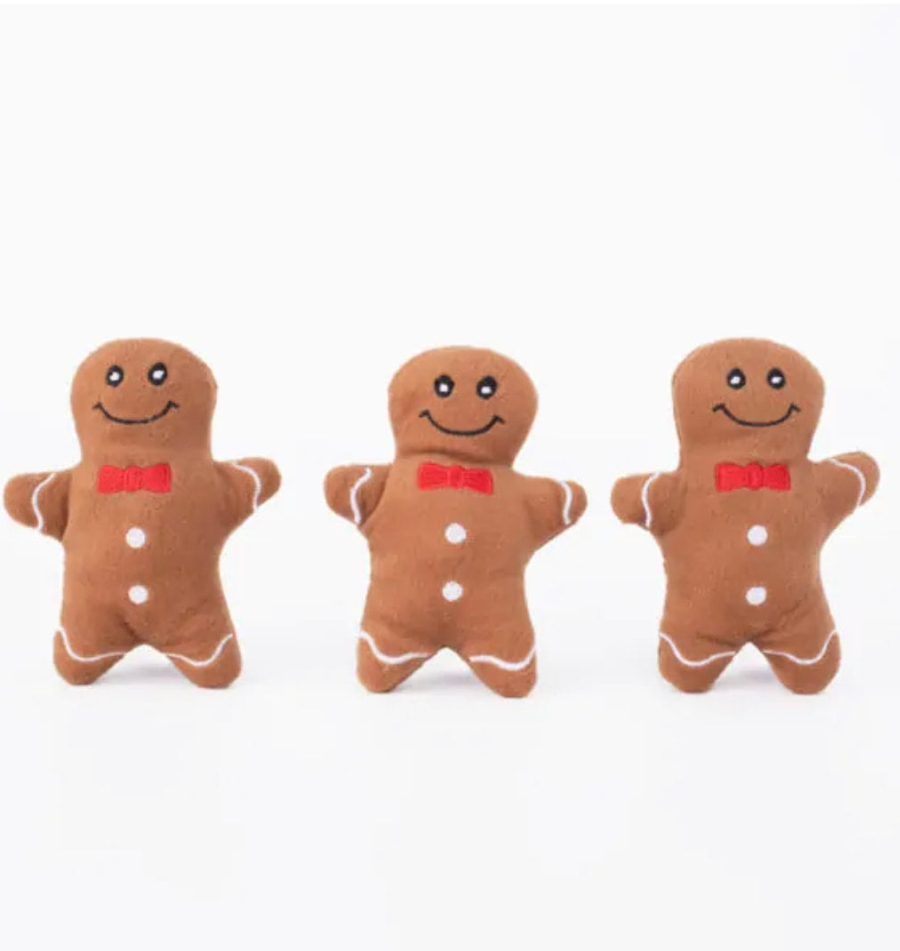 Zippy Paws Holiday Miniz Gingerbread Men 3pk