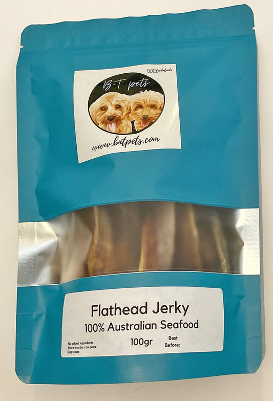 Dehydrated Australian Single Ingredient Flathead Jerky 100gr