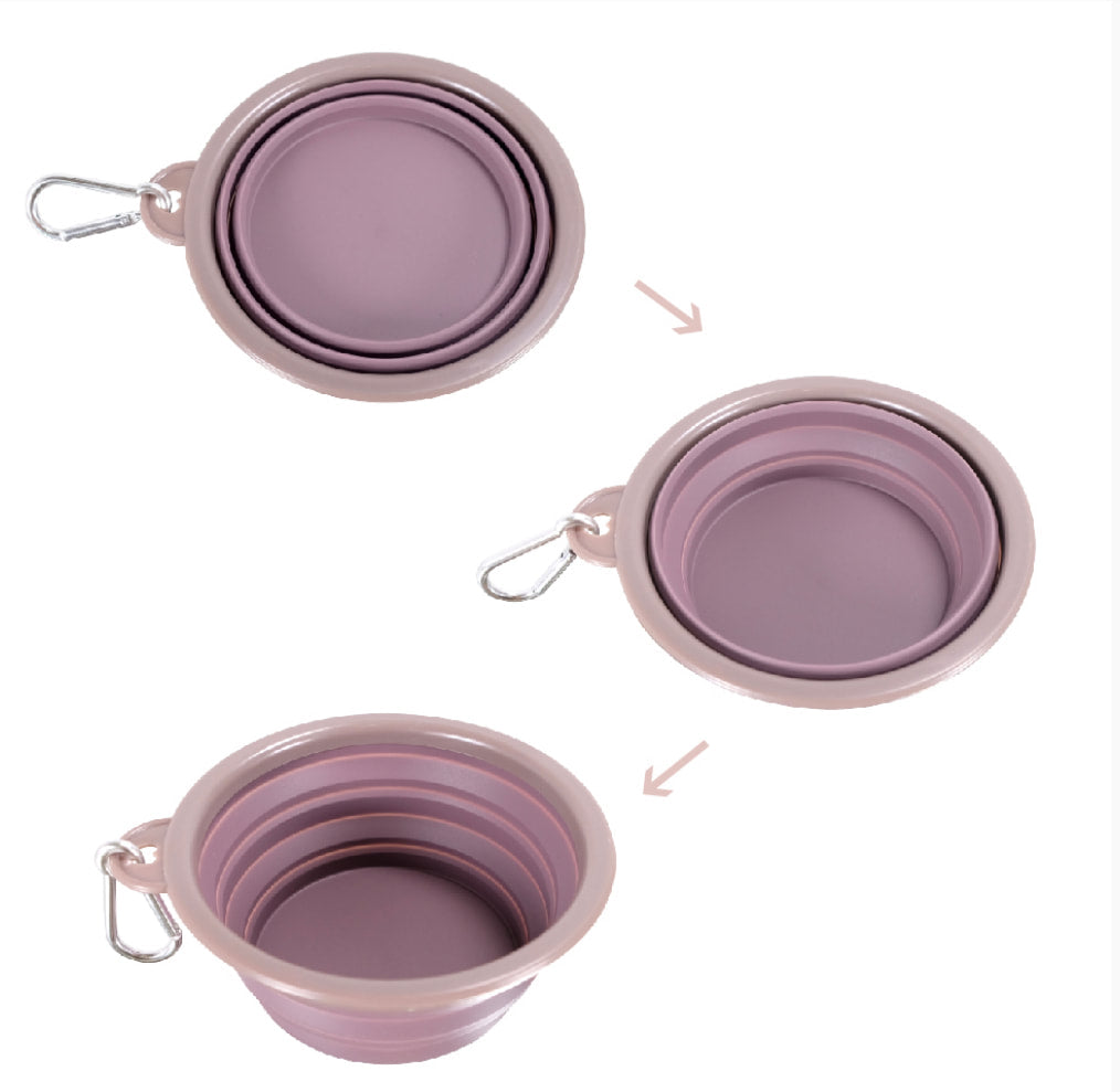 Ibiyaya QuickBite Collapsible Travel Pet Bowl Aubergine