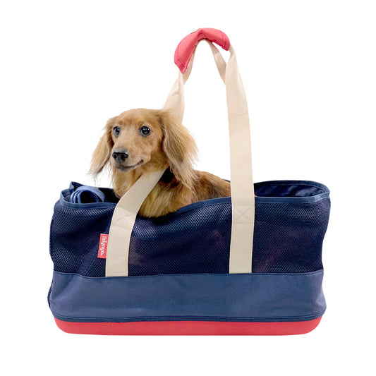 Ibiyaya Light Pet Carrier With Hardshell Base For Dachshunds + Long Pets - NAVY