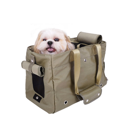 Ibiyaya Canvas Pet Carrier Tote For Cats + Dogs - Light Green