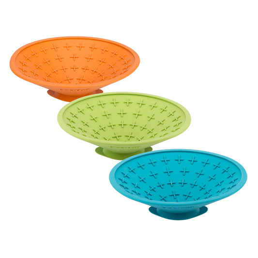 LickiMat Splash Wall + Floor Suction Slow Feeder Dog Bowl - Green