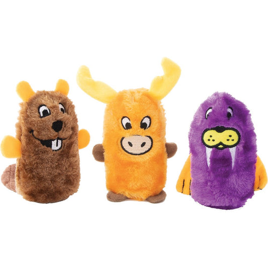 Zippy Paws Squeakie Buddies 3pk - Beaver, Moose, Walrus