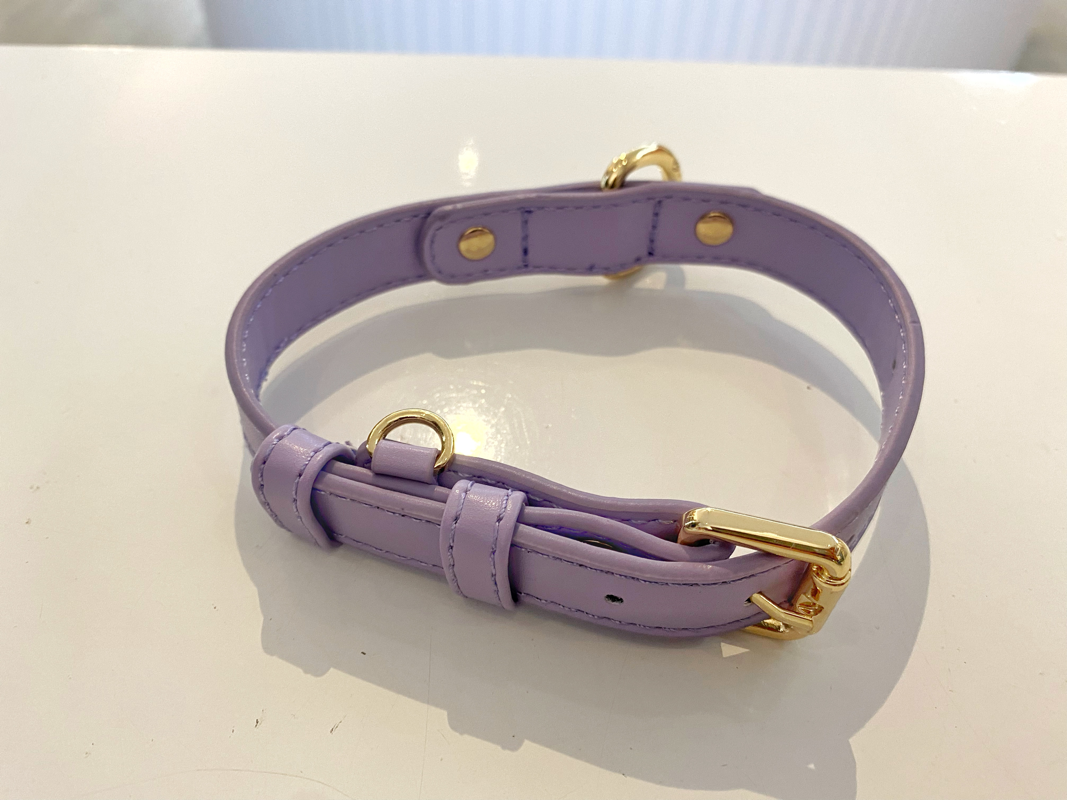 B+T Pets Faux Leather Collar Lilac