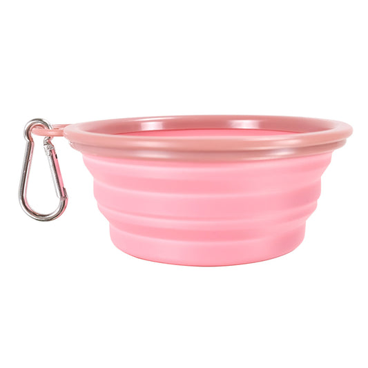 Ibiyaya QuickBite Collapsible Travel Pet Bowl Pink