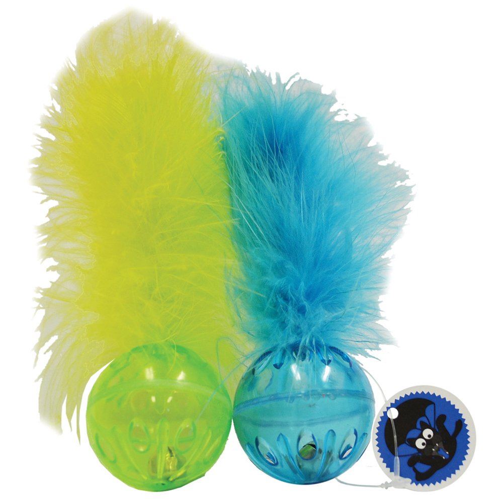 Scream Lattice Ball With Feather Loud Green + Blue 2pk