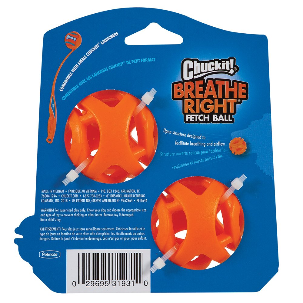 Chuckit! Breathe Right Fetch Ball Small 5cm 2pk