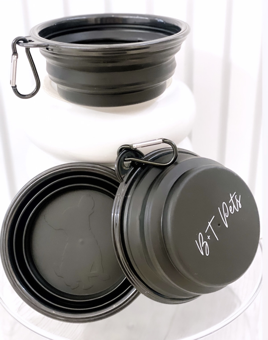 B+T Pets Collapsible Travel Pet Bowl Black