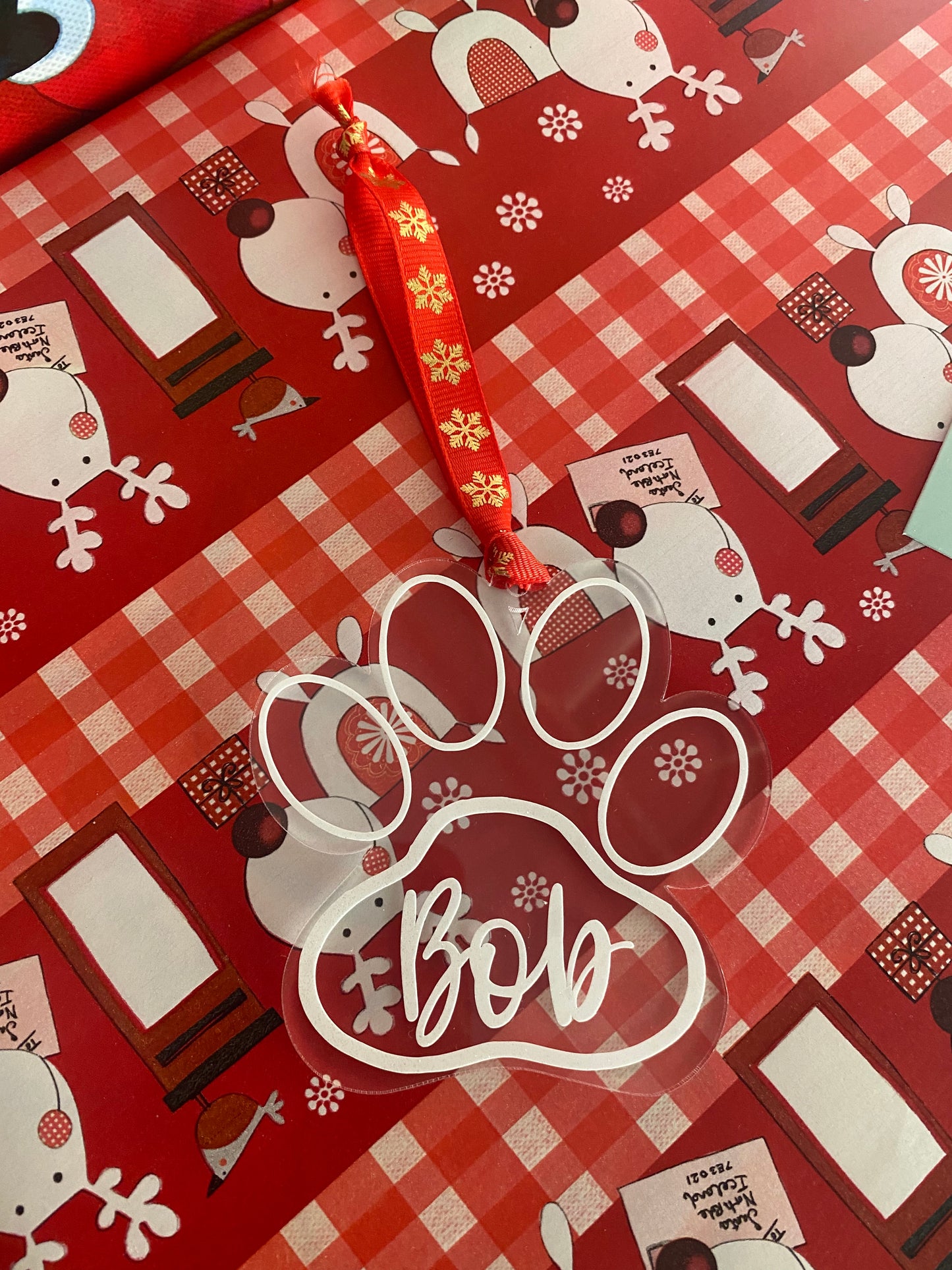 Christmas Personalised Paw Bauble