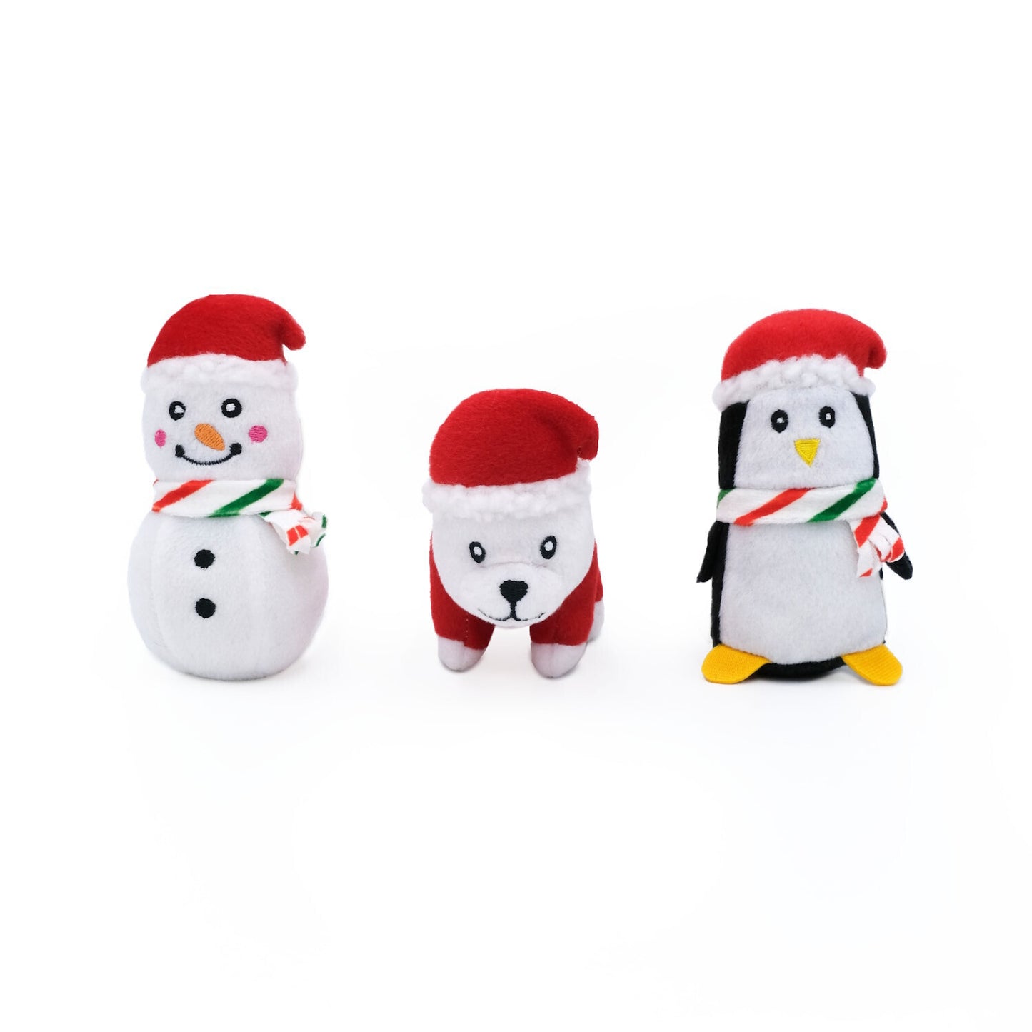 Zippy Paws Holiday Miniz 3pk - Festive Animals