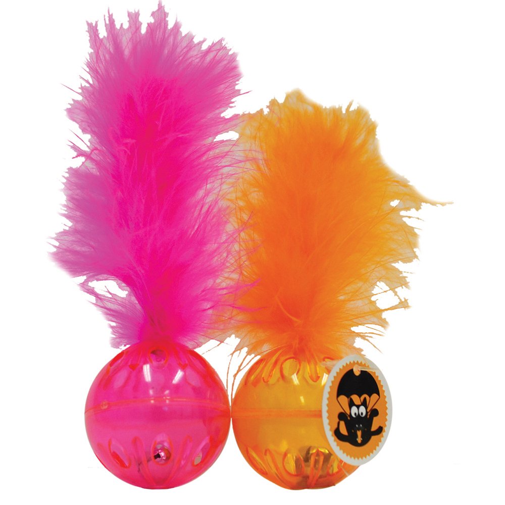 Scream Lattice Ball With Feather Loud Orange + Pink 2pk