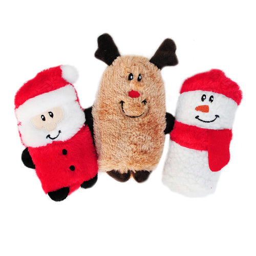 Zippy Paws Holiday Buddies Santa, Snowman, Reindeer