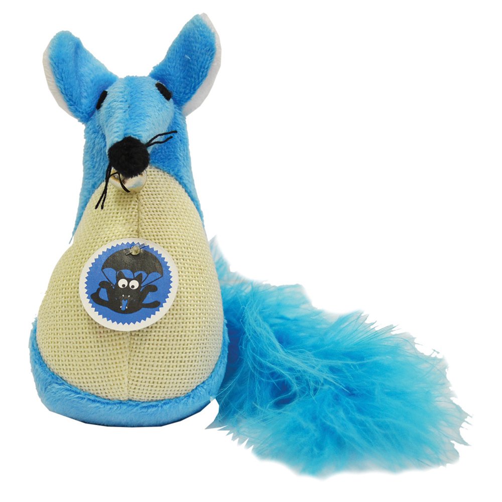 Scream Fatty Mouse Cat Toy Loud Blue