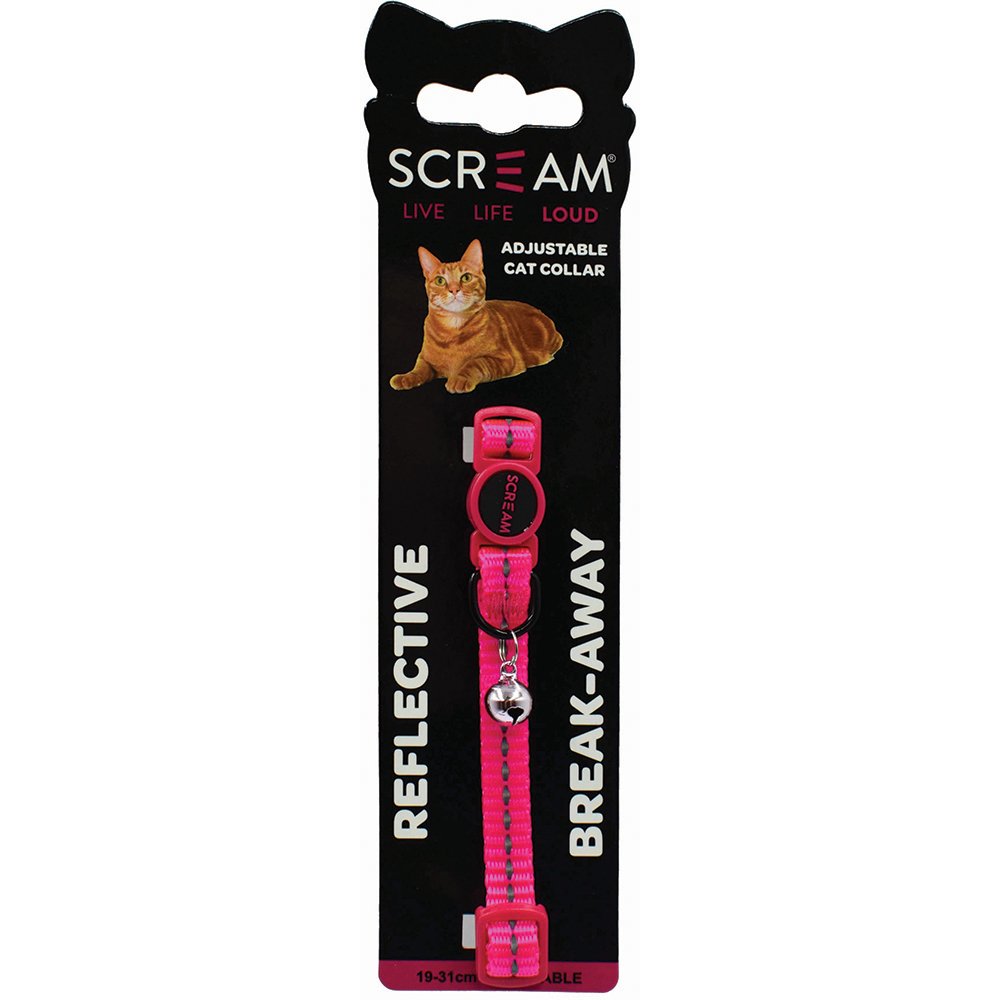 Scream Reflective Adjustable Nylon Cat Collar 19cm-31cm