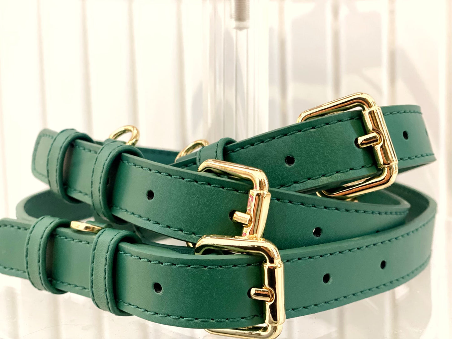 B+T Pets Faux Leather Collar Emerald