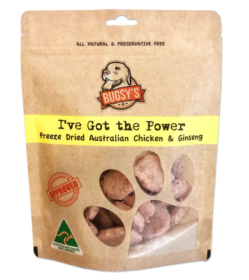 Bugsy I've Got The Power - Freeze Dried Chicken + Ginseng