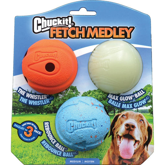 ChuckIt! Fetch Medley Balls Gen1 Medium 6cm 3pk