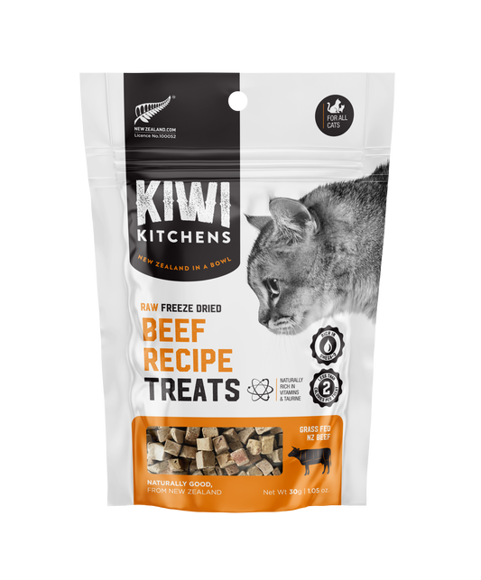 Kiwi Kitchens Raw Freeze Dried Beef Recipe Treats For Cats 30gr