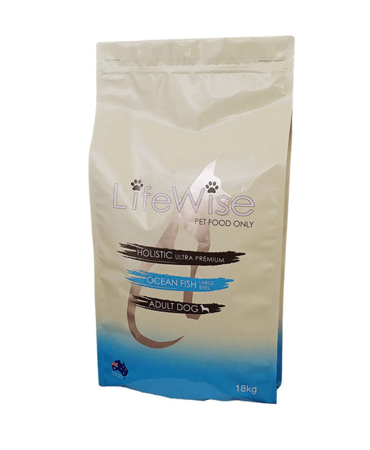 Lifewise Ocean Fish With Lamb, Veg + Rice LARGE bites For Dogs 18kg
