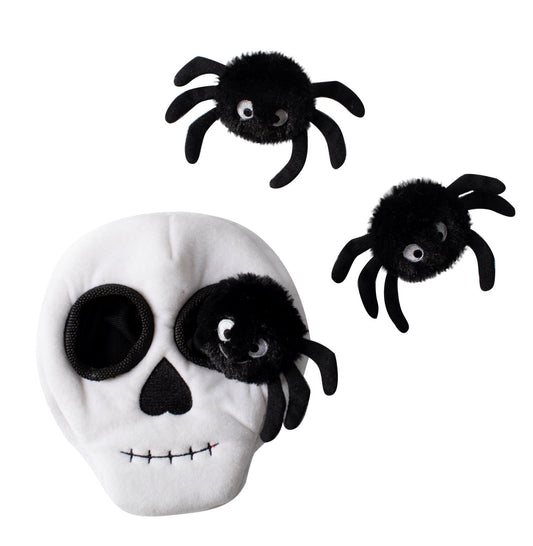 Fringe Studios Halloween Burrow Skull With Spiders
