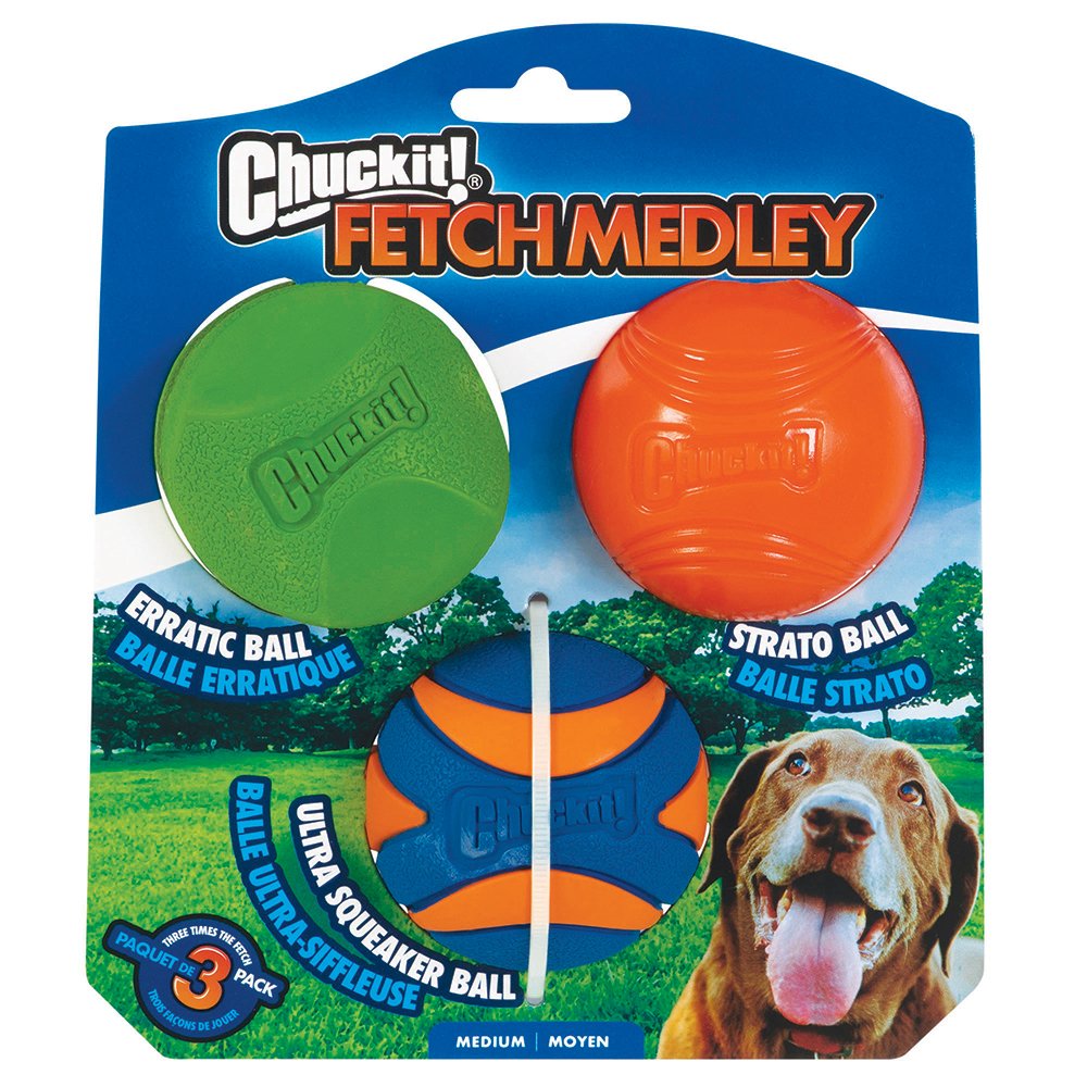 ChuckIt! Fetch Medley Balls Gen2 Medium 6cm 3pk